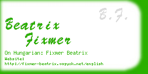 beatrix fixmer business card